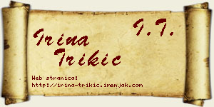 Irina Trikić vizit kartica
